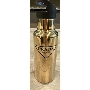 Gold Prada Water Bottle 500ml Stainless Steel Straw Lid Only